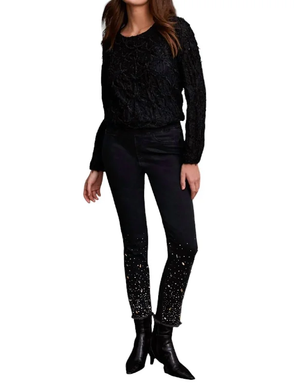 Soft Wear Audrey Pull-On Slim Leg Pants In Black Diamond