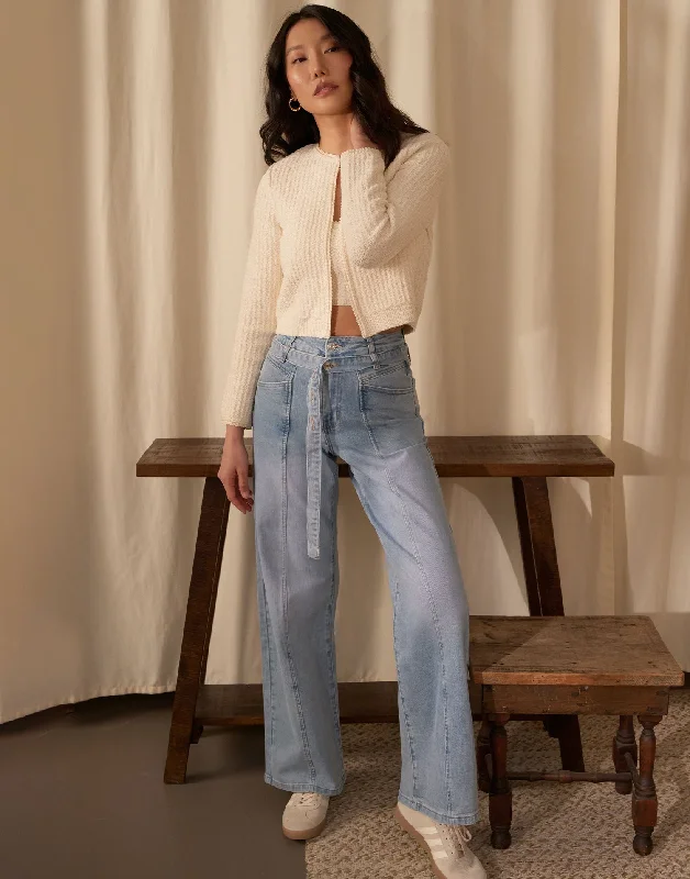 Classic Comfort LILY WIDE LEG JEANS / COTTAGE BLUE