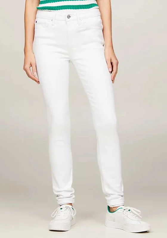 Soft Tops Tommy Hilfiger Womens Como High Rise Skinny Jeans, White