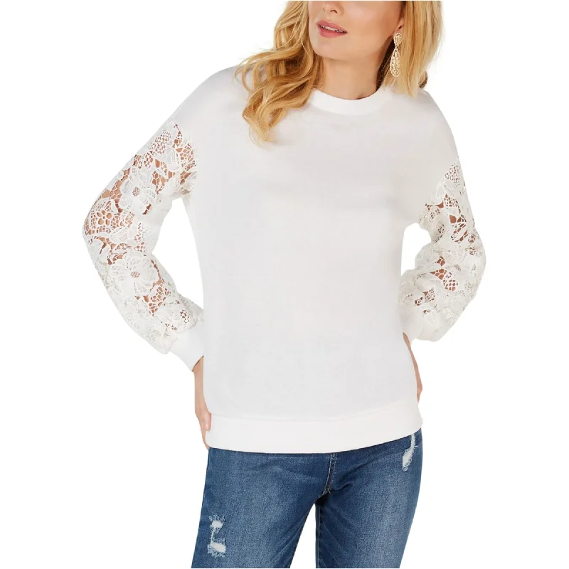 I-N-C Womens Lace Sleeve Sweatshirt