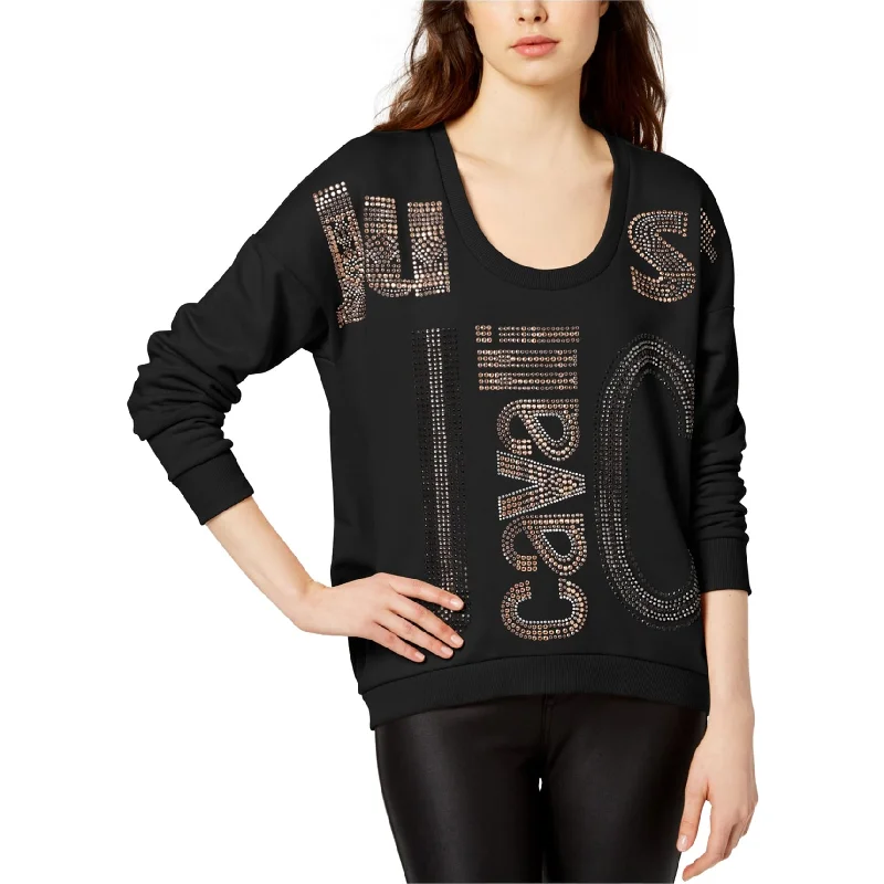 Just Cavalli Womens Studded Logo Sweatshirt, Black, Medium