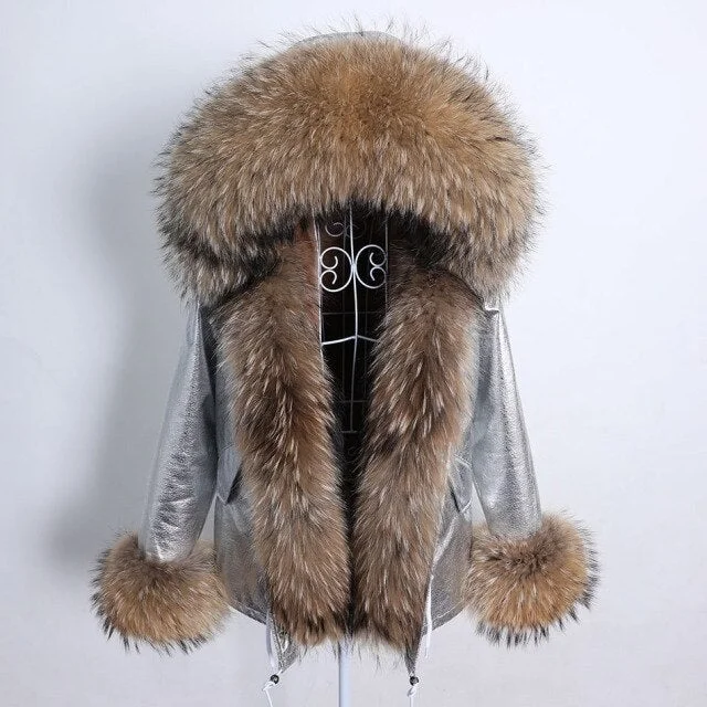 Youthful Vitality Winter Warm Thick Parkas with Natural Racoon Fur Trim on Sleeves and Collar Youthful Vitality Winter Warm Thick Parkas with Natural Racoon Fur Trim on Sleeves and Collar