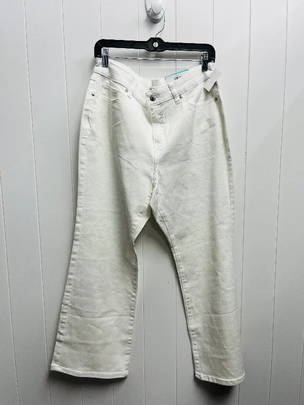 Jeans Boot Cut By Style And Company In White Denim, Size: 16