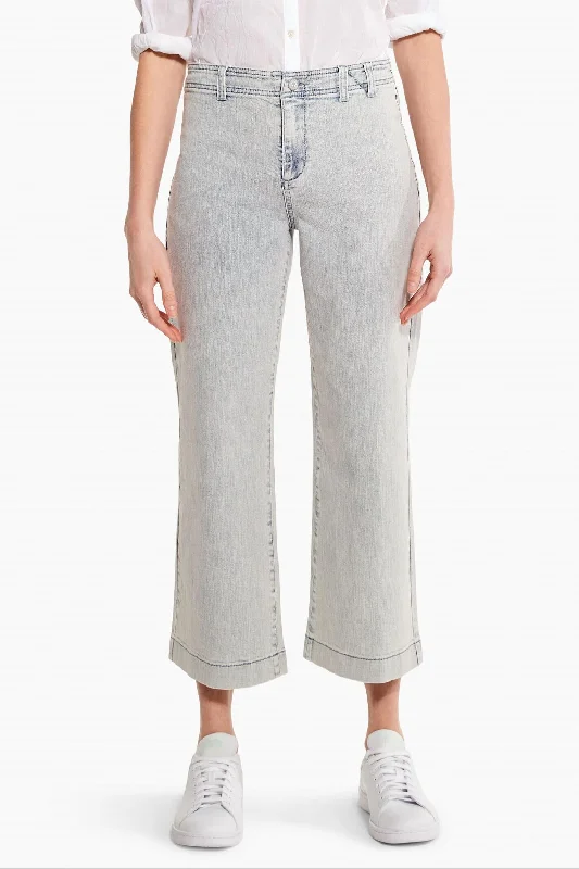 Mid Rise Wide Leg Jean In Salt