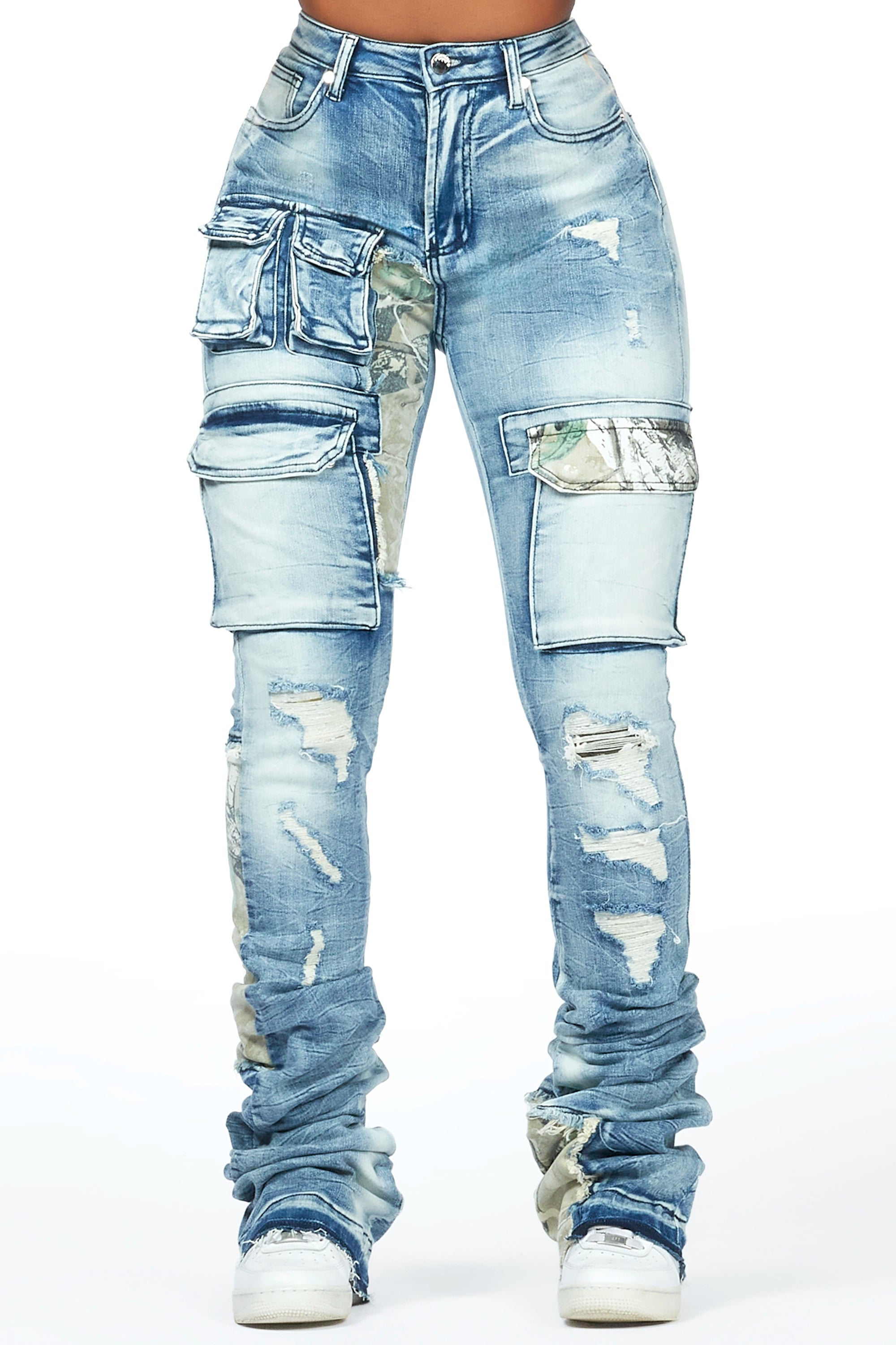 Teresa Light Wash Super Stacked Jean