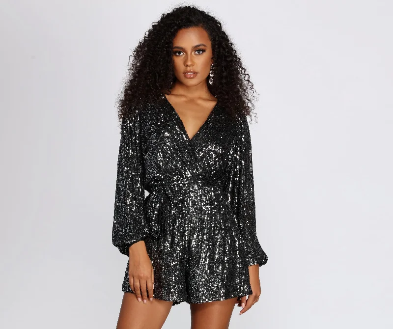 You Glow Girl Sequin Romper