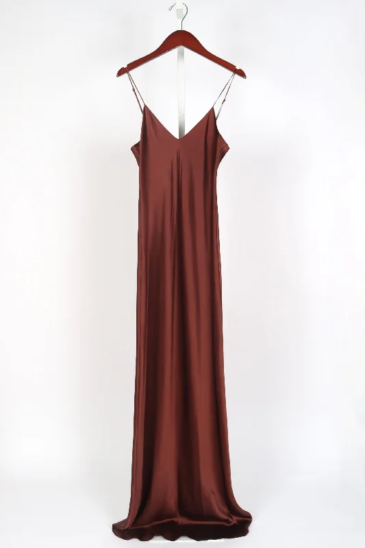 Cami Silk Gown - Burgundy