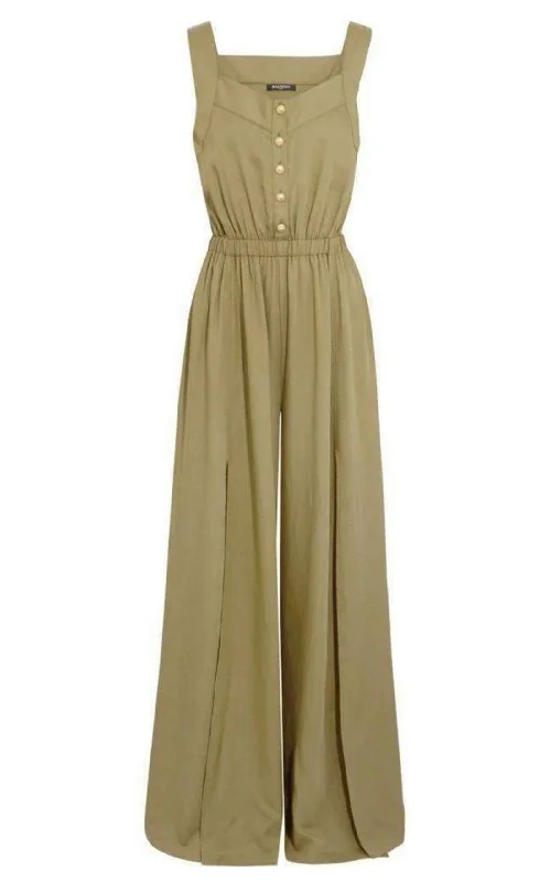 Light khaki Military Jumpsuit