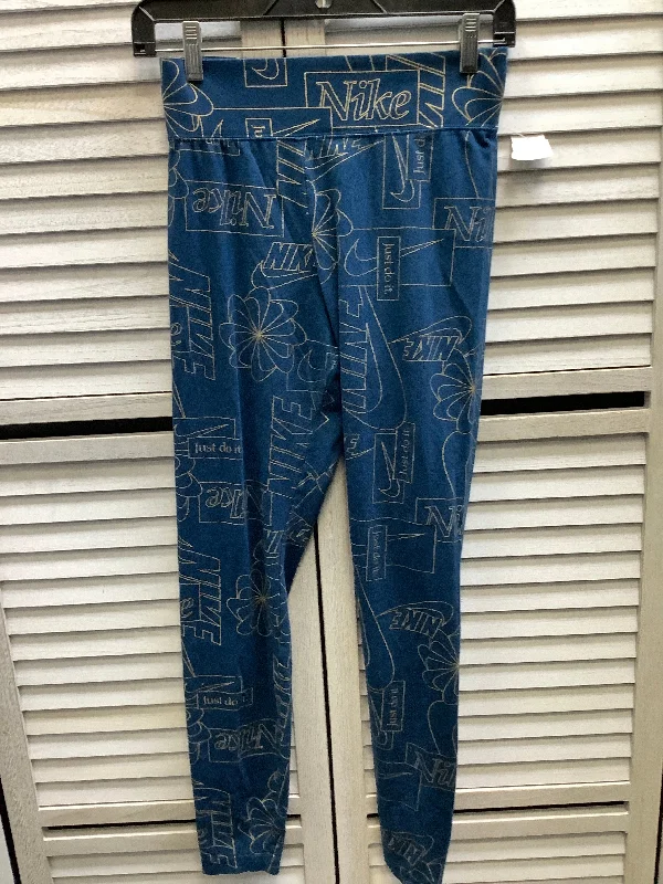 Athletic Leggings By Nike In Teal, Size: S