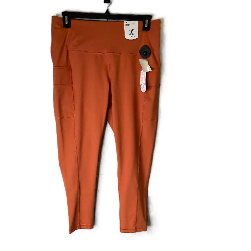 Athletic Leggings Capris By Xersion In Orange, Size: 1x