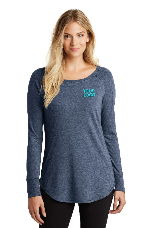 District Made Ladies Perfect Tri Long Sleeves, Navy Frost