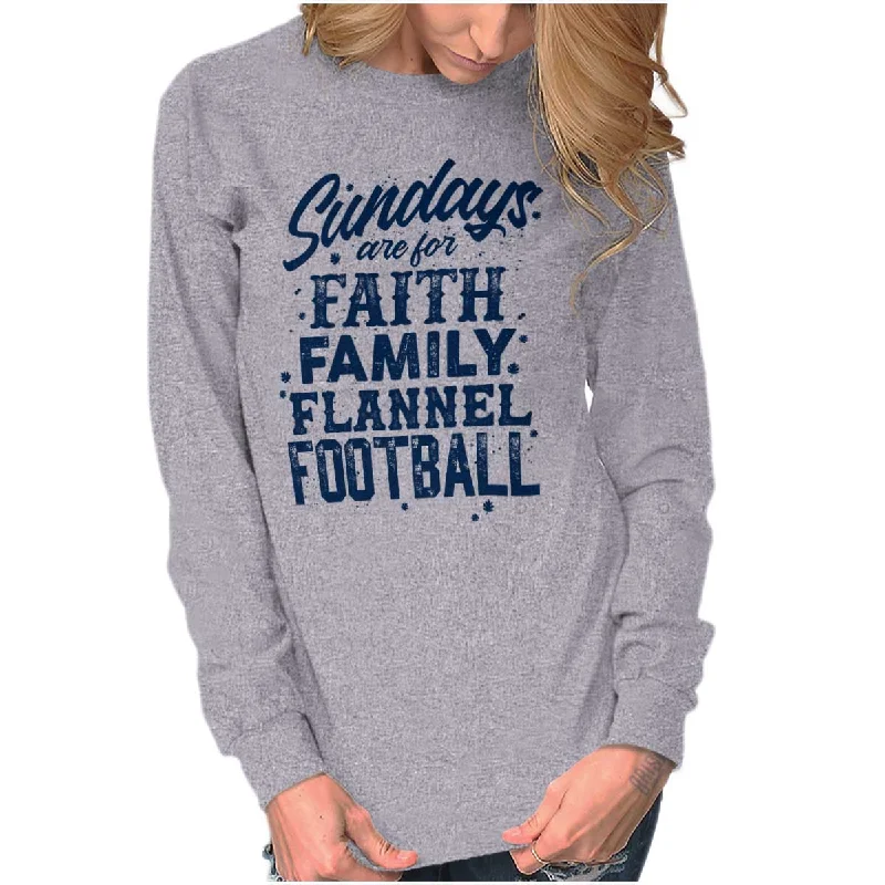 Faith Family Football Long Sleeve T Shirt