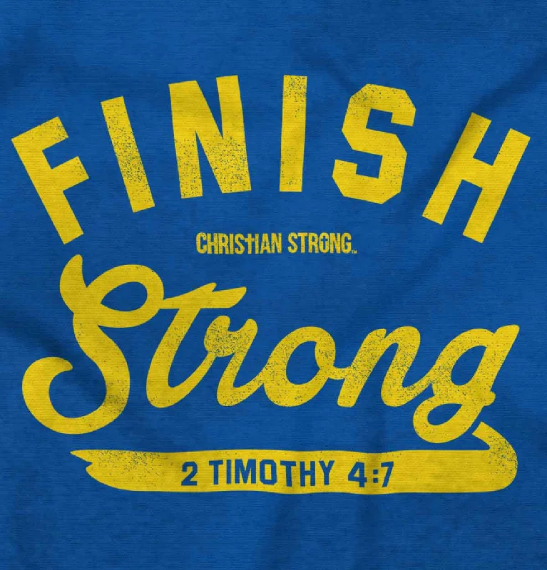 Finish Strong Scripture Crop Top Long Sleeve T Shirt