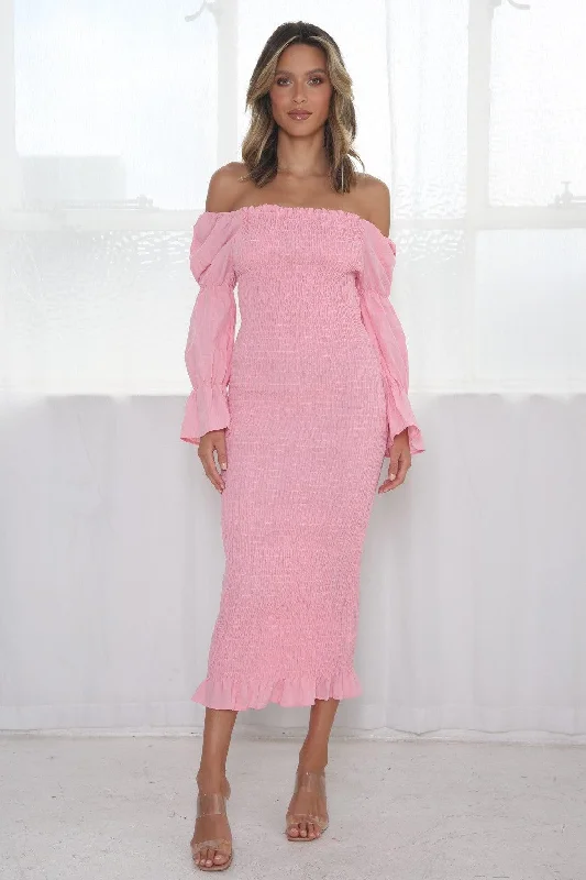 Grace Midi Dress - Pink