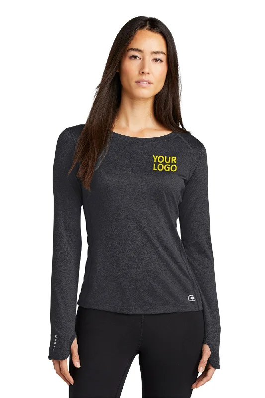 OGIO ENDURANCE Ladies Long Sleeve Pulse Custom Tees, Blacktop