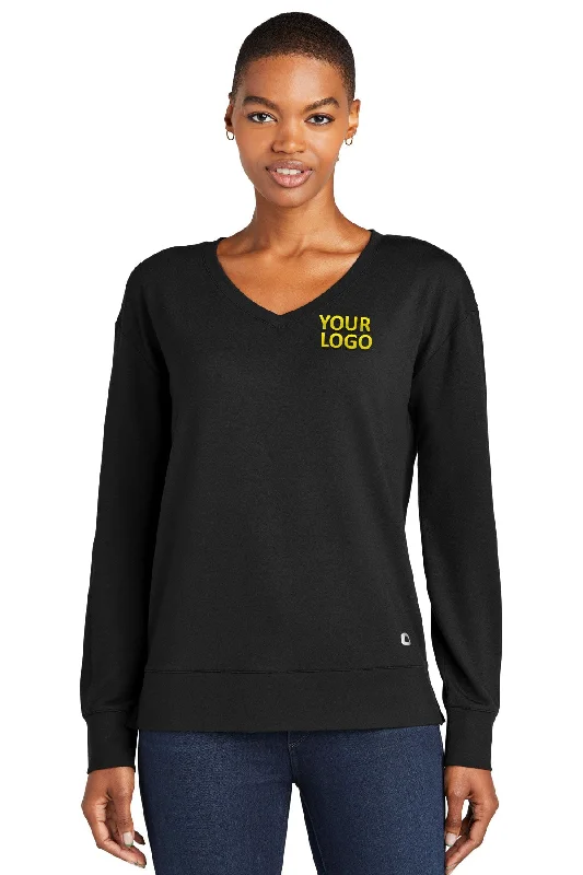 OGIO Ladies Luuma Long Sleeve Custom V-Necks, Blacktop