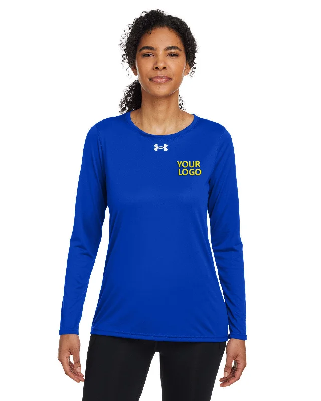 Under Armour Ladies Tech Long-Sleeve Customized T-Shirts, Royal