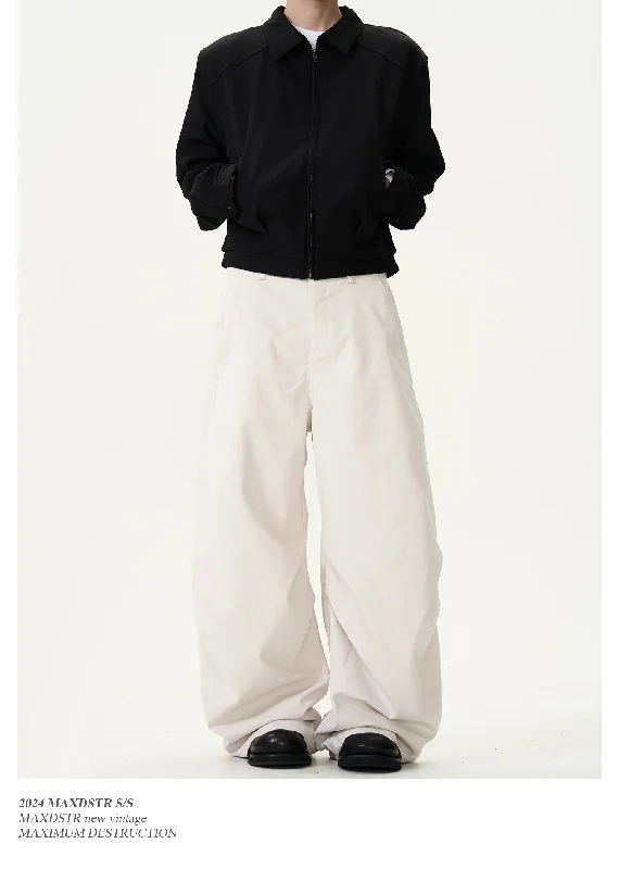 Pleated Wide Leg Scimitar Pants