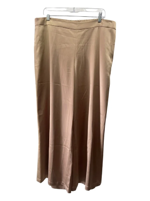 Lafayette 148 Size XL Gold Triacetate & Polyester Metallic Elastic Waist Pants