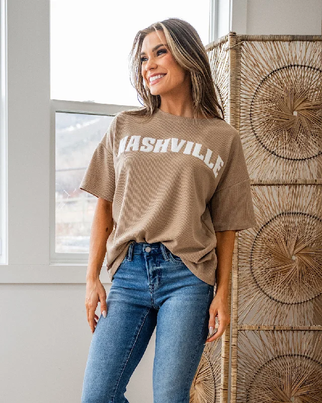 Nashville Ribbed Taupe Top