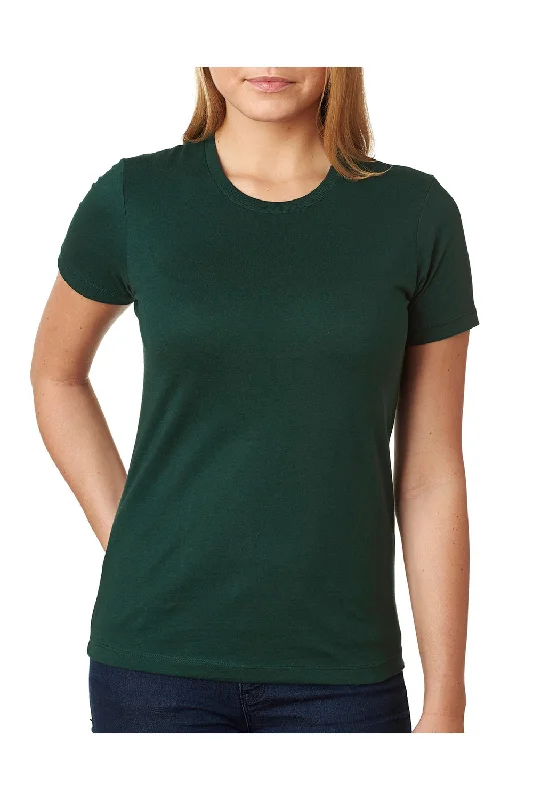 Next Level Womens Boyfriend Fine Jersey Short Sleeve Crewneck T-Shirt - Forest Green