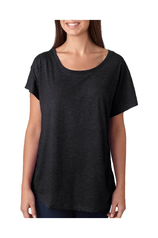 Next Level Womens Dolman Jersey Short Sleeve Scoop Neck T-Shirt - Vintage Black