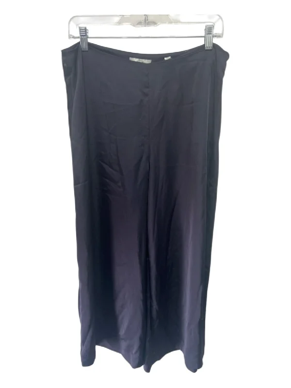 Vince Size 10 Black Polyester Side Zip High Rise Culotte Pants