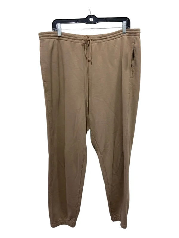 Vince Size XL Camel Brown Cotton French Terry Elastic Waist Sweatpants Pants