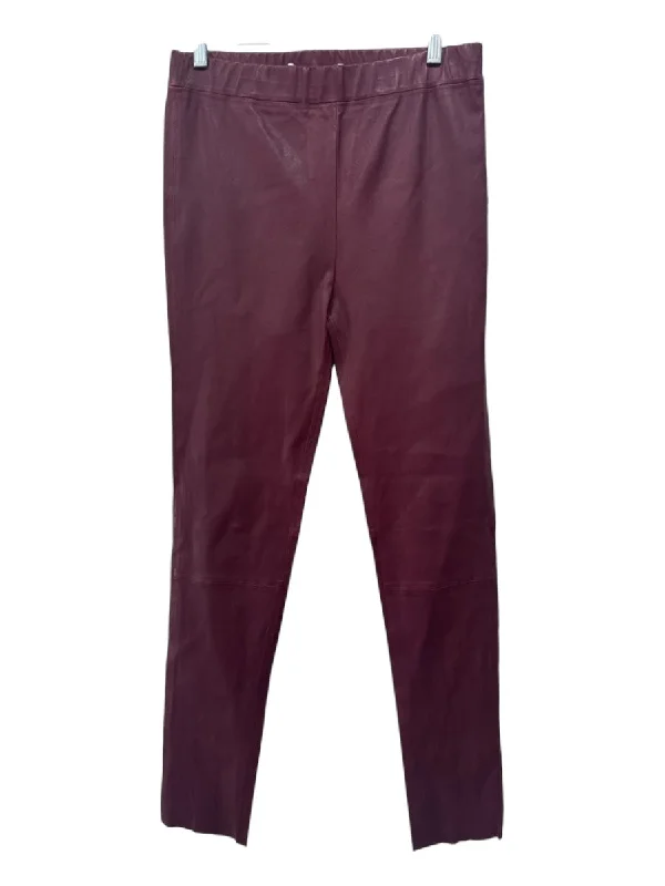 Walter Baker Size L Burgundy Red Leather Elastic Waist Legging Pants