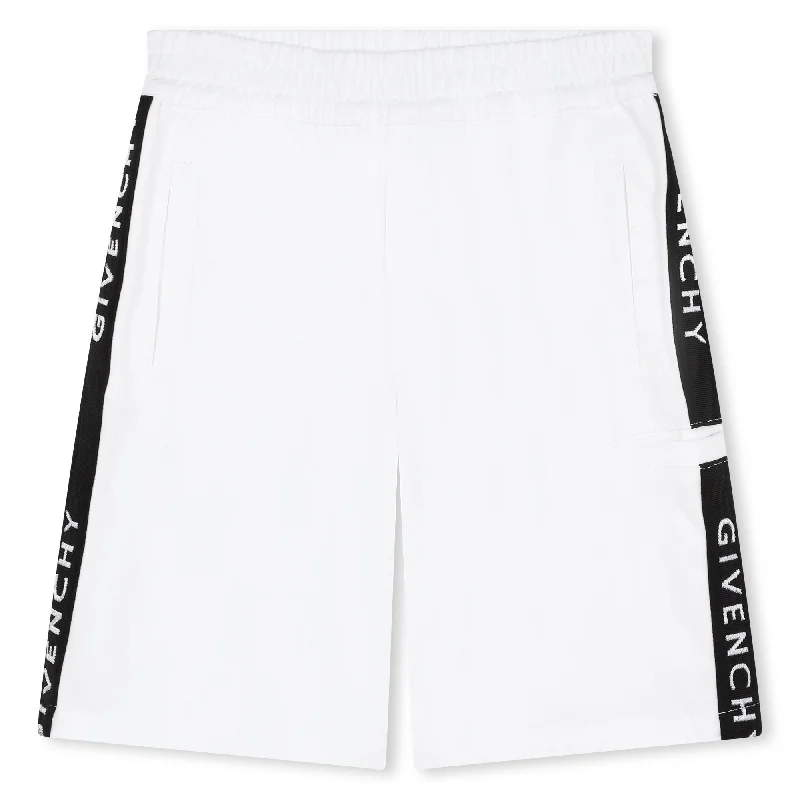 White Cotton Twill Shorts