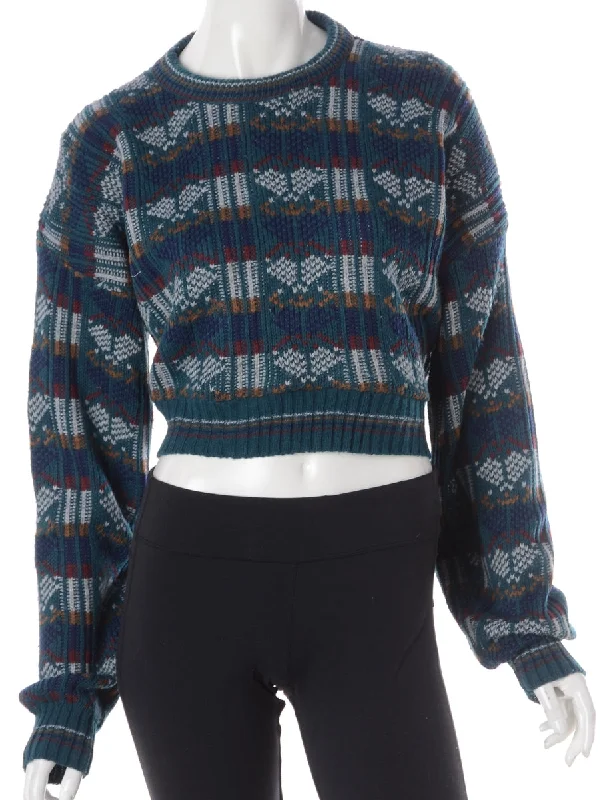 Printed Patterns Label Graphic Pattern Cropped Jumper