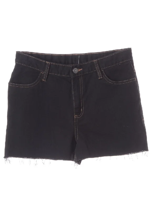 Label GRL PWR Embroidered Denim Shorts