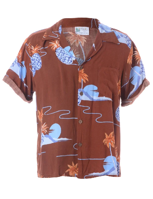 Label Harvey Roll Sleeve Hawaiian Shirt