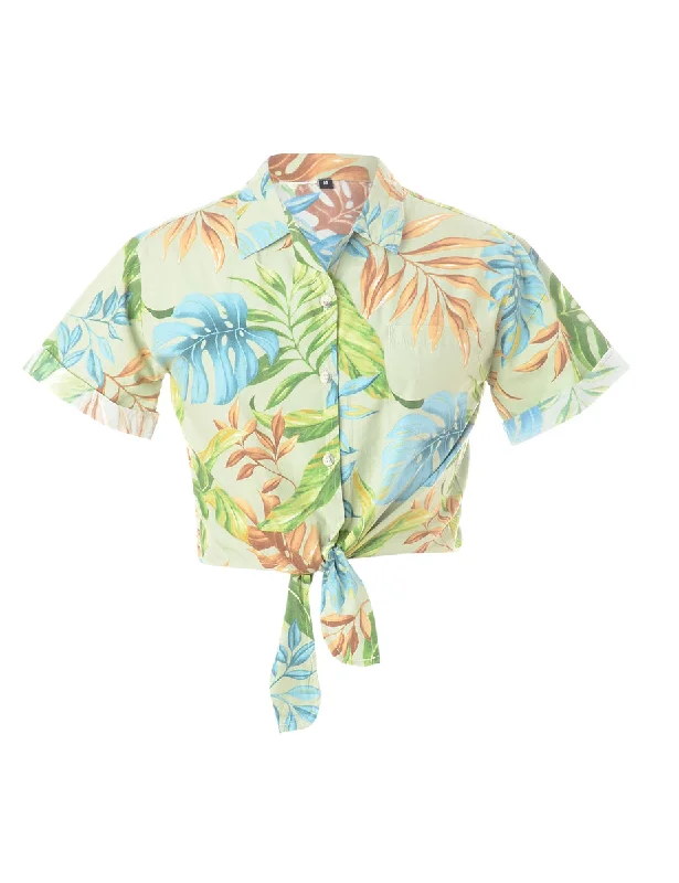 Label Hawaiian Tie Front Shirt