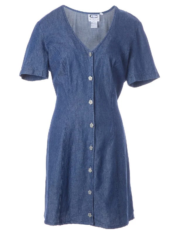 Label Heather Shortened Denim Dress