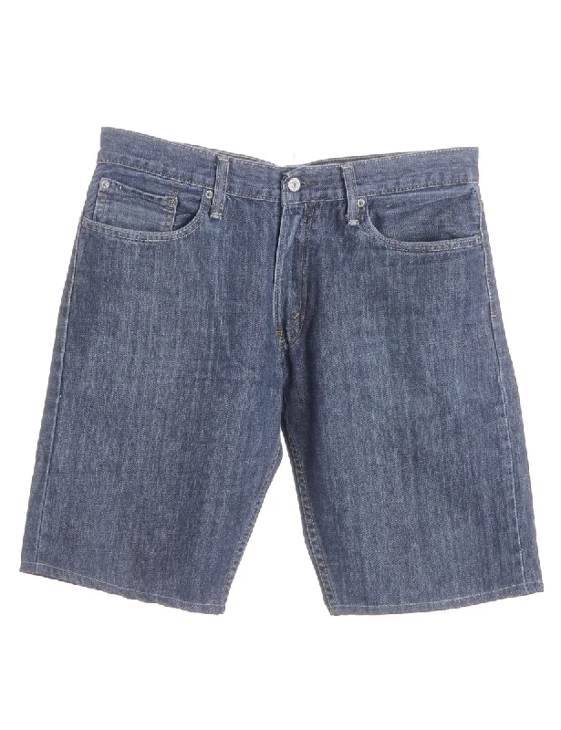 Label Hemmed Denim Shorts