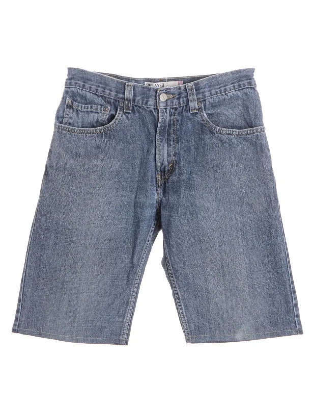 Label Hemmed Denim shorts